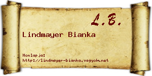Lindmayer Bianka névjegykártya